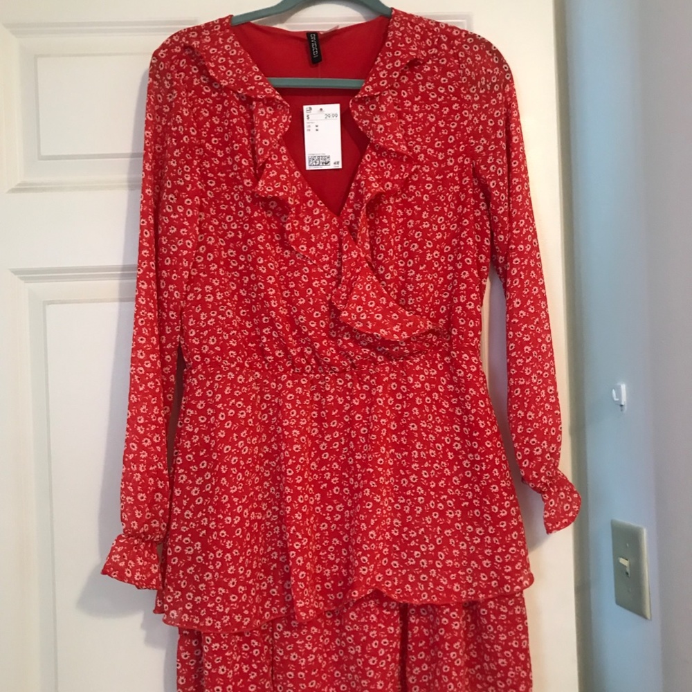 H&M Long Sleeve Floral Wrap Dress - Picture 3 of 6